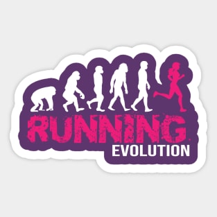 Evolution of Running Girls Runners gift Sticker